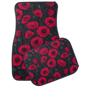 Red Poppies Car Floor Mat