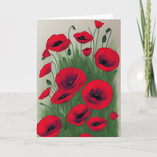 Red Poppies Card (Front)