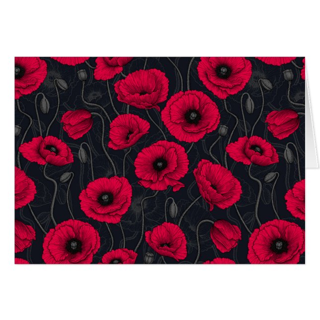 Red Poppies Cards (Front Horizontal)