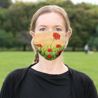 Red Poppies Cloth Face Mask