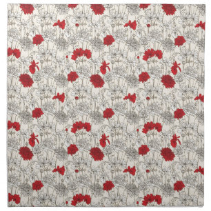 Red Poppies Cloth Napkin