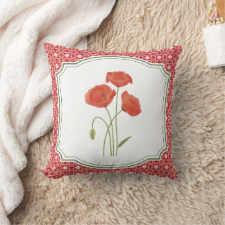 Red Poppies Countryside Summer Cushion