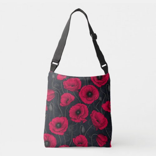 Red Poppies Crossbody Bag