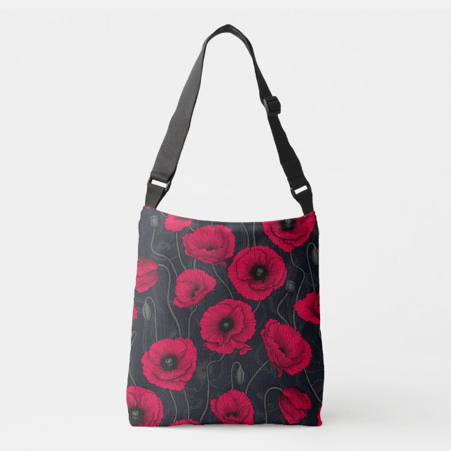 Red Poppies Crossbody Bag (Front)