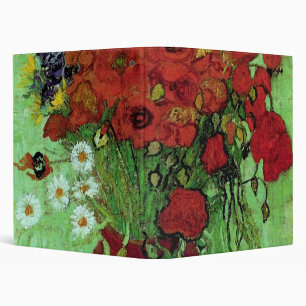 Red Poppies & Daisies (F280) Van Gogh Fine Art 3 Ring Binder