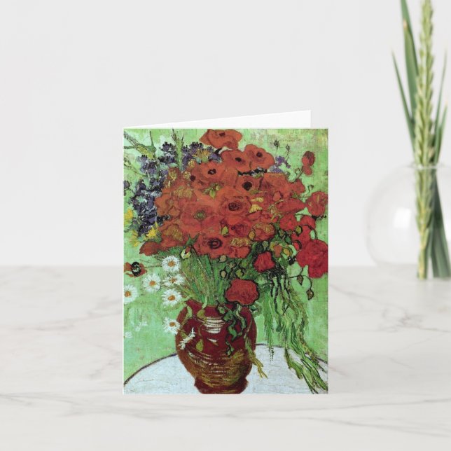 Red Poppies & Daisies (F280)Van Gogh Fine Art Card (Front)