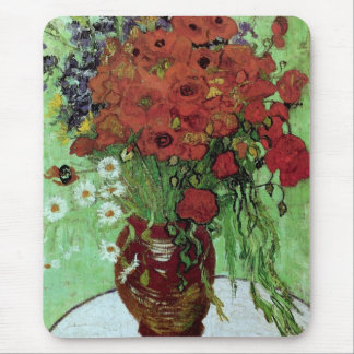 Red Poppies & Daisies (F280)Van Gogh Fine Art Mouse Pad