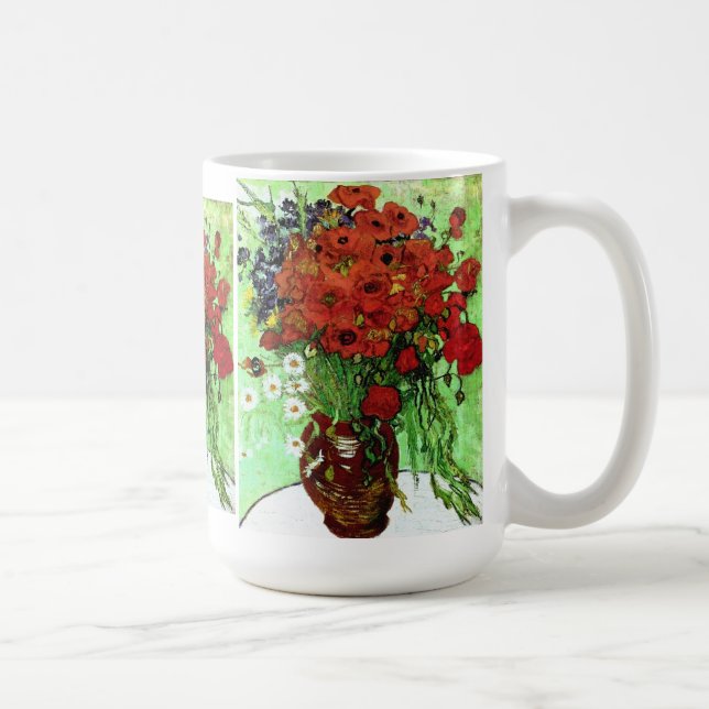 Red Poppies & Daisies Van Gogh Fine Art Coffee Mug (Right)