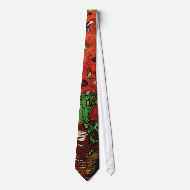 Red Poppies & Daisies Van Gogh Fine Art Tie (Front)