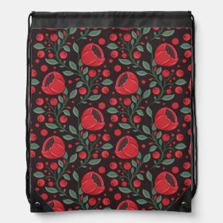 Red poppies drawstring bag