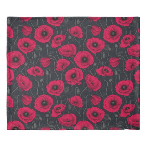 Red Poppies Duvet Cover