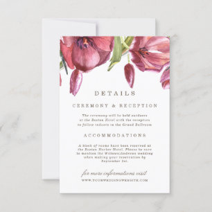 Red Poppies Elegant Formal Floral Wedding Details Invitation