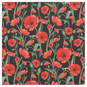 Red Poppies Fabric