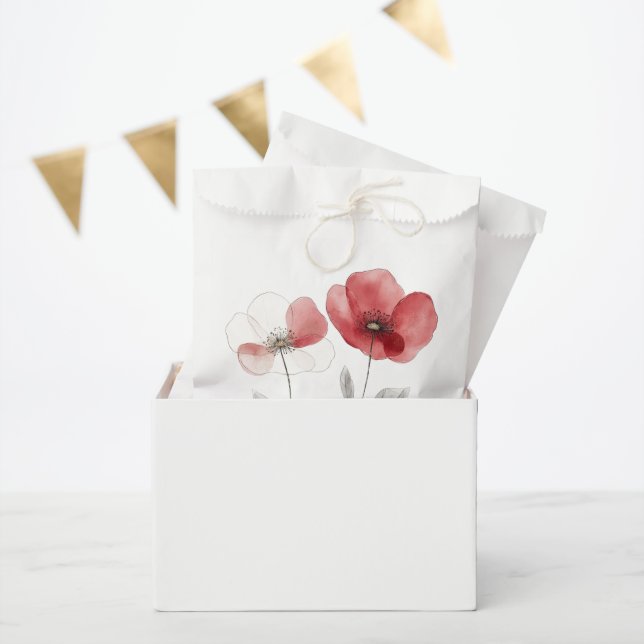 Red Poppies Favor Bag (Party)