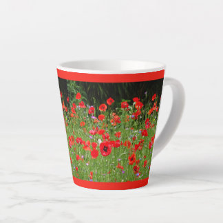 Red Poppies Field Cust. Red Latte Mug