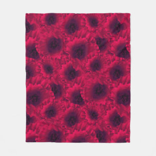 Red poppies fleece blanket