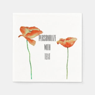 Red Poppies Floral Paper Napkins