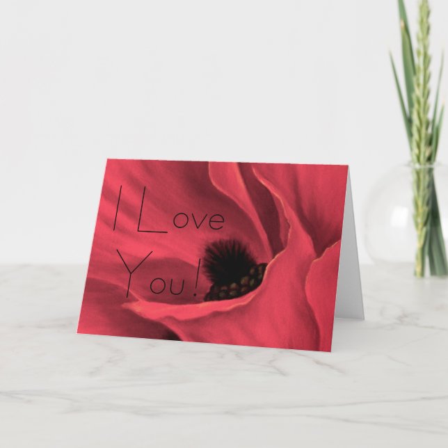 Red Poppies Flower Art Painting - ... - Customized Holiday Card (Front)
