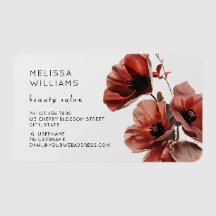 Red Poppies Flowers r Clear Business Cards
