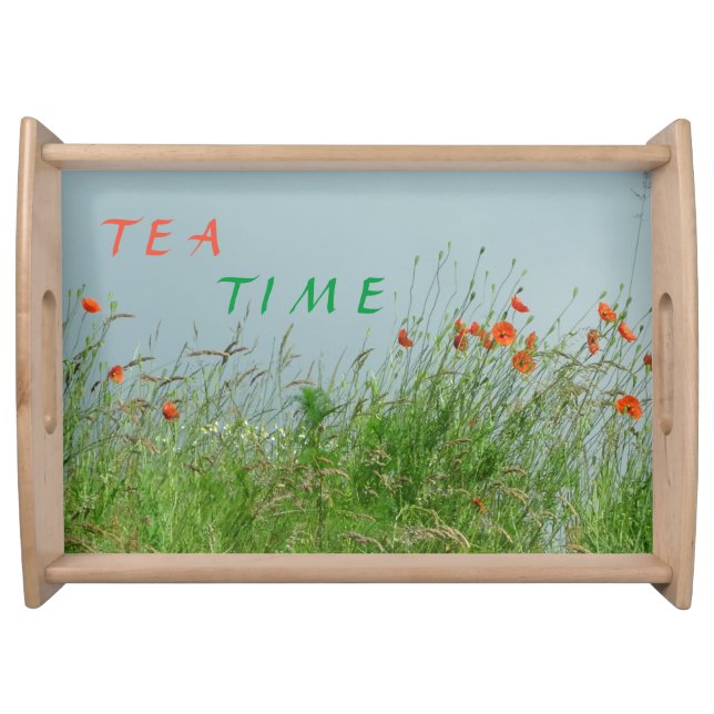 Red Poppies Flowers Serving Tray (Front)