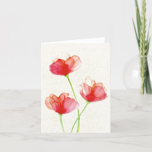 Red Poppies Folded Card 