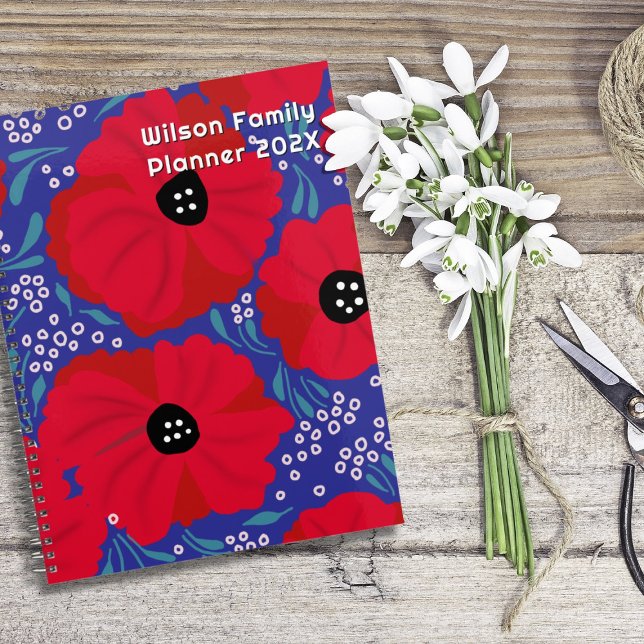 Red Poppies Hand-illustrated Floral Pattern Planner (Creator Uploaded)