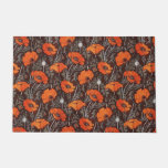 Red Poppies In Black White Poppy Field Floral Doormat at Zazzle