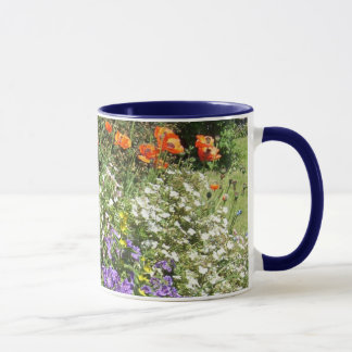 Red Poppies in Colorful Flowerbed Photograph Mug