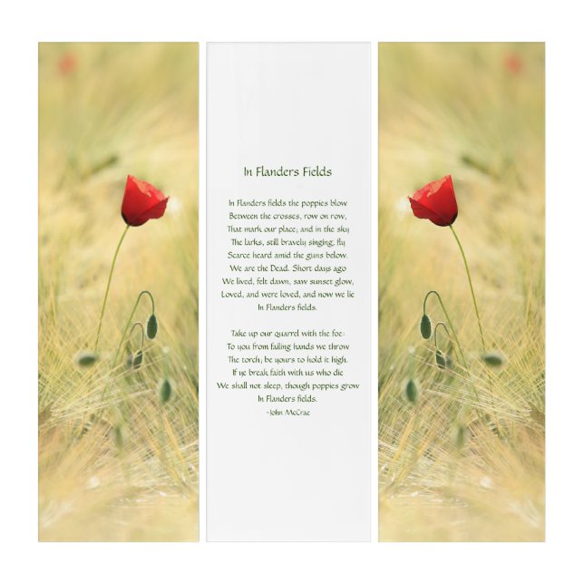 Red Poppies, In Flanders Fields Poem Triptych (Front)