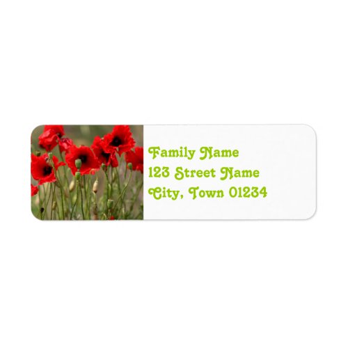 Red Poppies in Poland Label