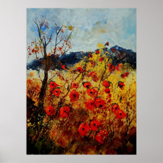 Red poppies in Provence 450108 Poster