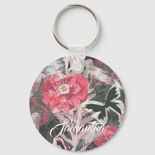 Red poppies. keychain (Front)