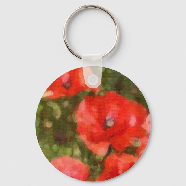 Red Poppies Keychain (Front)