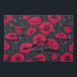 Red Poppies Kitchen Towel<br><div class="desc">Poppy flowers,  hand-painted in Photoshop,  seamless pattern.</div>