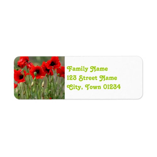 Red Poppies Label