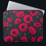 Red Poppies Laptop Sleeve<br><div class="desc">Poppy flowers, hand-painted in Photoshop, seamless pattern.</div>