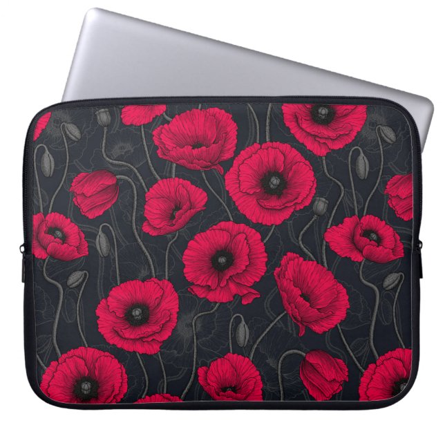 Red Poppies Laptop Sleeve (Front)