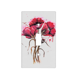 Red Poppies Light Switch Cover