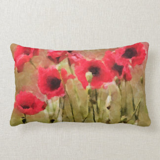 Red Poppies Lumbar Pillow