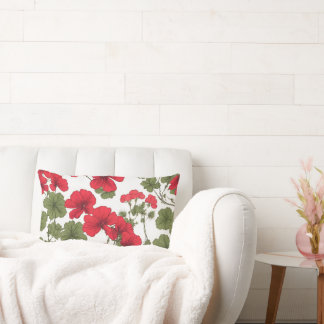 Red poppies lumbar pillow