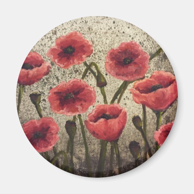 Red poppies magnet (Front)