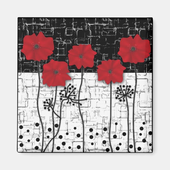 Red poppies magnet (Front)