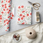 Red poppies modern floral wedding  wrapping paper<br><div class="desc">Red poppies modern floral wedding paper to wrap the presents for the bridesmaids,  parents etc.</div>