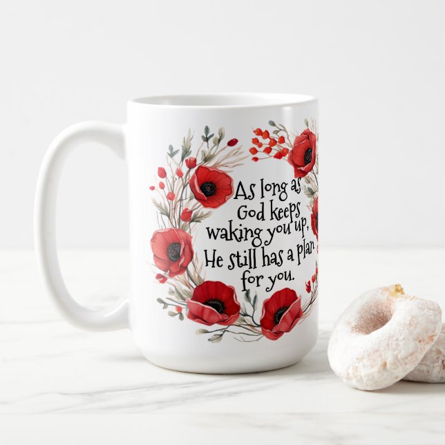 Red Poppies Mug (With Donut)
