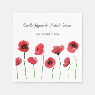 Red poppies napkin