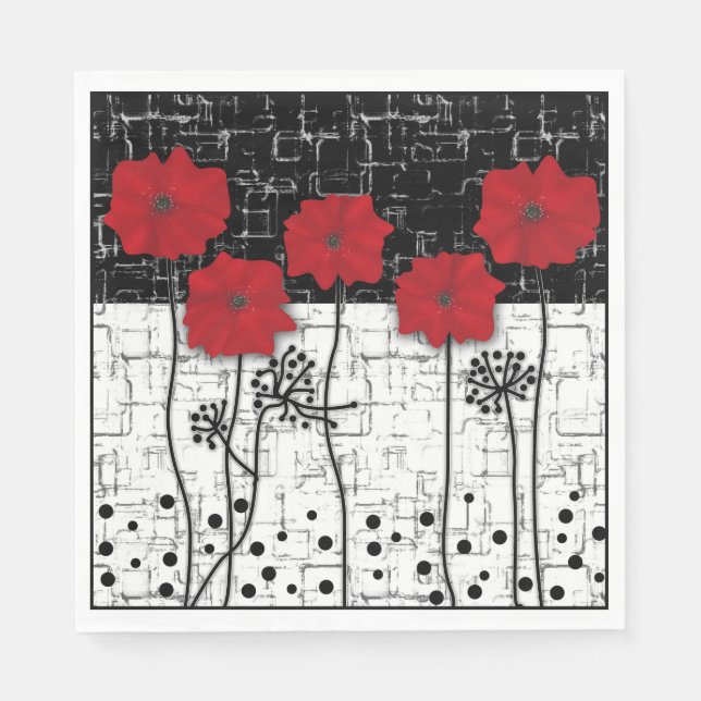 Red poppies  napkins (Front)