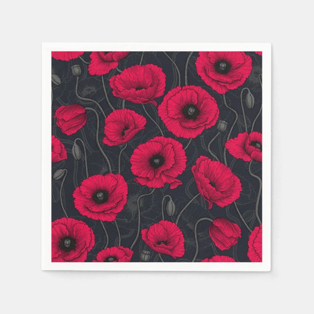 Red Poppies Napkins (Front)