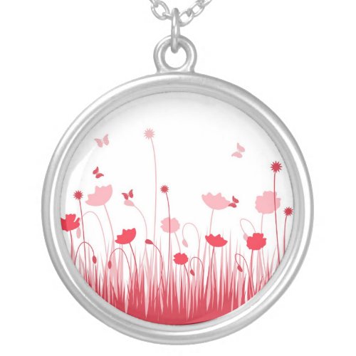 Red poppies necklace