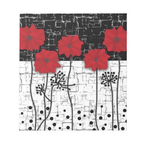 Red poppies notepad