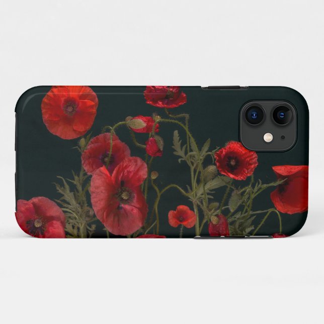 Red Poppies On Black  Case-Mate iPhone Case (Back (Horizontal))